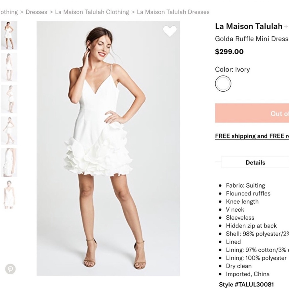 La Madison Talulah Gilda Ruffle Mini Dress